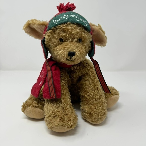 Hallmark 2002 Buddy Hollyday 9" Plush Holiday Christmas Dog Bunnies by the Bay - Picture 1 of 14